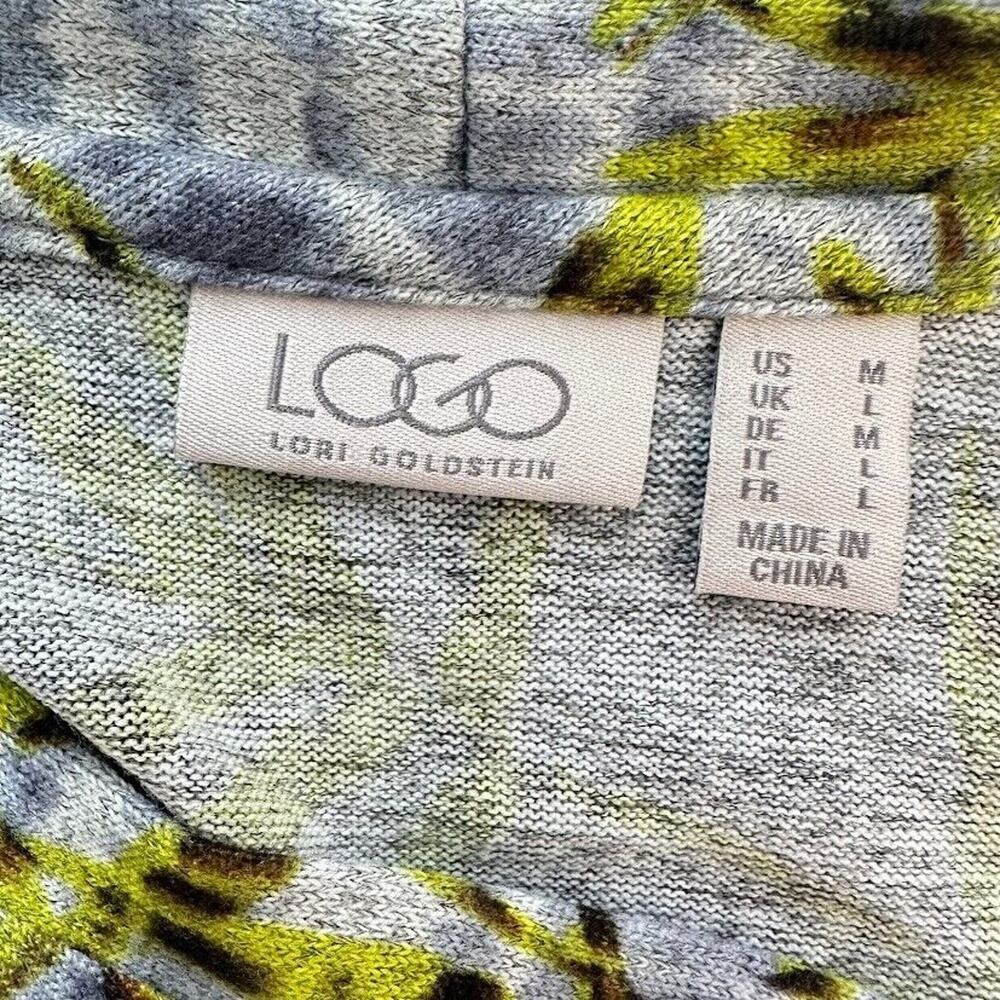 Logo by Lori Goldstein Leaf Botanic Print Cardigan Pockets Button Size Medium - Picture 7 of 7